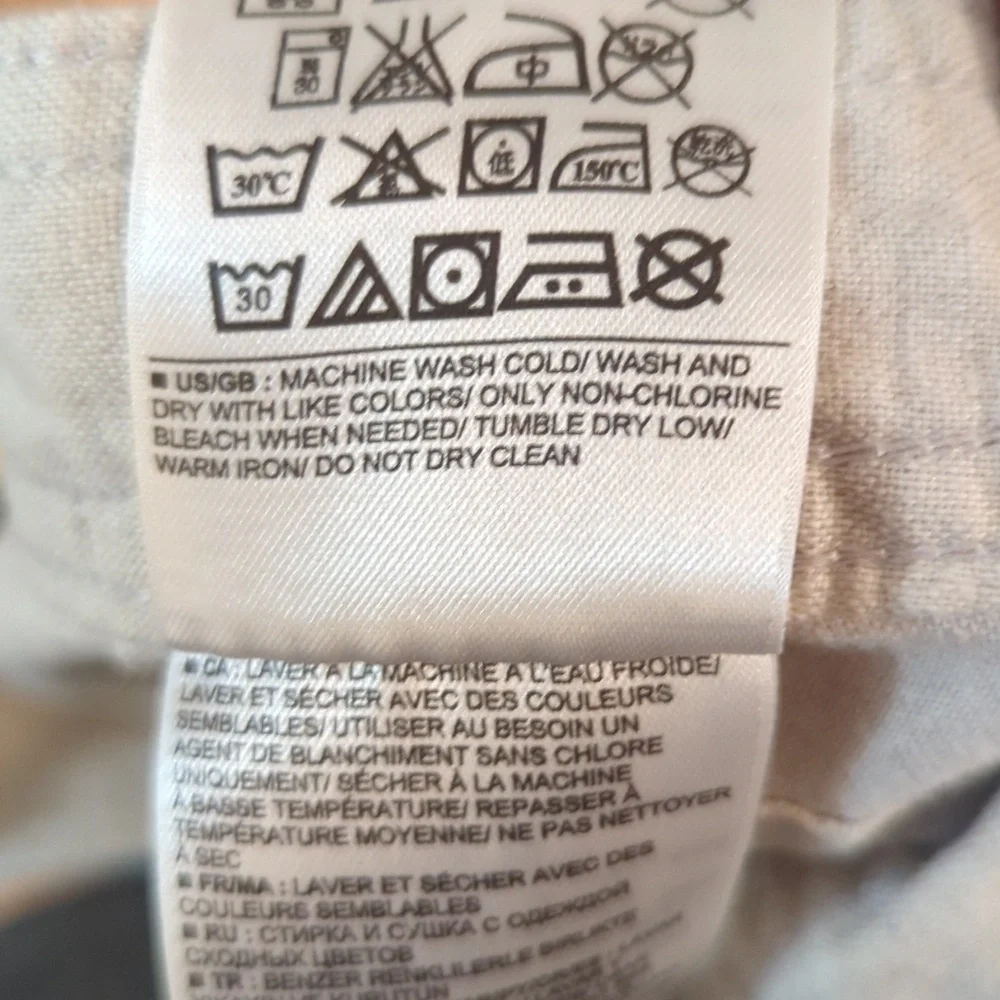 Banana Republic Martin Fit Cargo Pants Cream Linen-blend Cropped Cuffed Size 6P